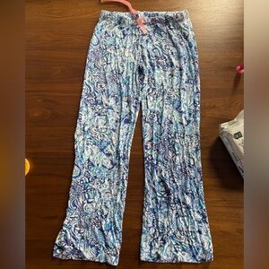 Lilly Pulitzer Blue and White Patterned Pajama Pants